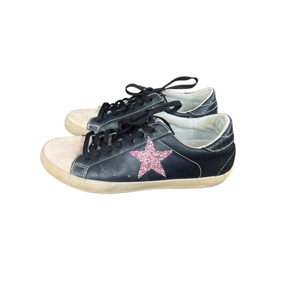 SHU SHOP PAMELA Everday Star Sneakers Womens 10 Black Pink Star - Picture 5 of 6